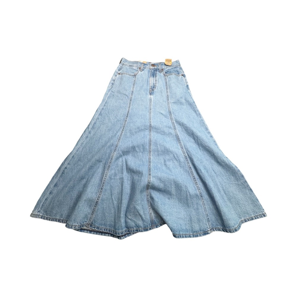 Levi's Skirt Womens 27 Light Blue Ankle Column Maxi Flared Denim A8730-0001 NEW